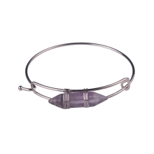 Hexagon Prism Amethyst Natural Gems Bracelet Bangle